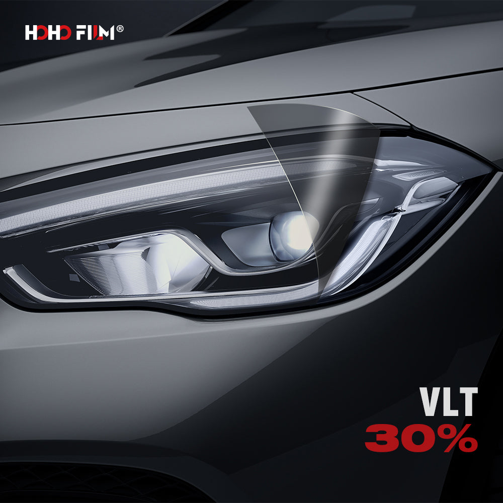 30%VLT Dark Black Headlight TPU PPF